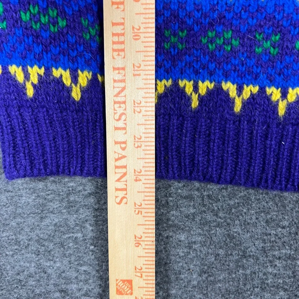 Vintage 80s Gallagher Chunky Fair Isle Sweater Mens Small Wool Old Money Grandpa